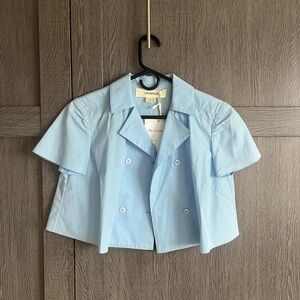 Grammar NYC crop top, size 2, NWT, baby blue/light blue